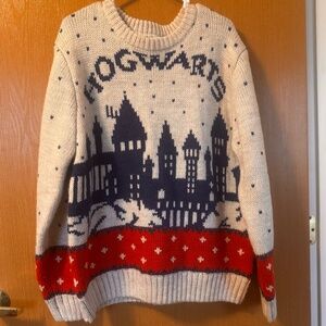 Hogwarts Thick Chunky Sweater Harry Potter wizardcore heavy sweater  L  Disney